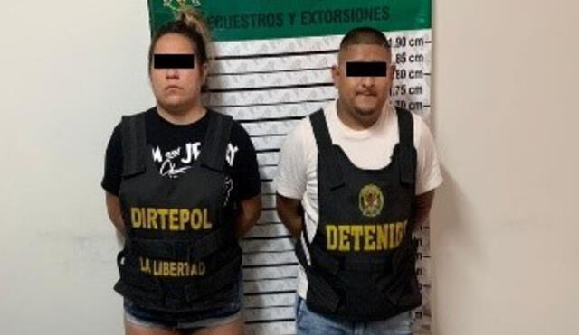 Pareja fue detenida en operativo organizado por la Policía. Foto: PNP