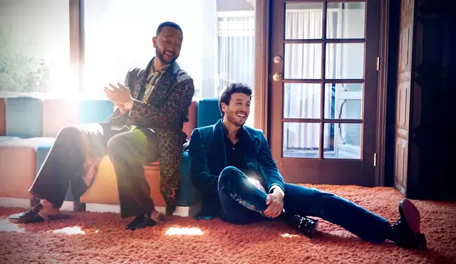 Sebastián Yatra junto a John Legend en la nueva versión de "Tacones rojos". Foto: Sebastian Yatra