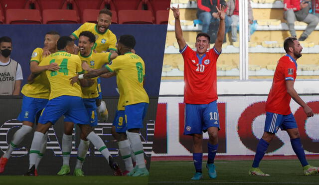 Brasil vs. Chile: ambas selecciones se medirán por la penúltima fecha de las eliminatorias. Foto: composición GLR/AFP/Carlos Parra