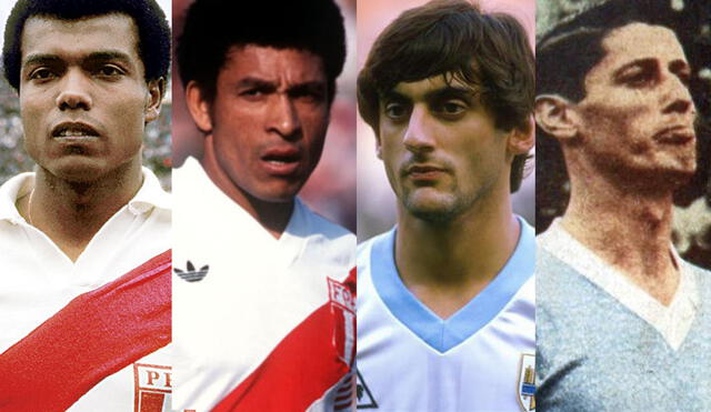 Teófilo Cubillas, Hector Chumpitaz, Enzo Francescoli y Juan Alberto Schiaffino; grandes representantes de las selecciones de Perú y Uruguay. Foto: composición La República