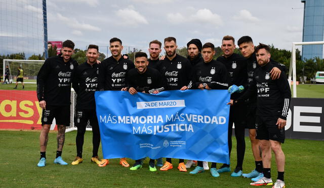 Selección Argentina participa en el Día de la Memoria por el 24 de marzo. Foto: Twitter/Selección Argentina