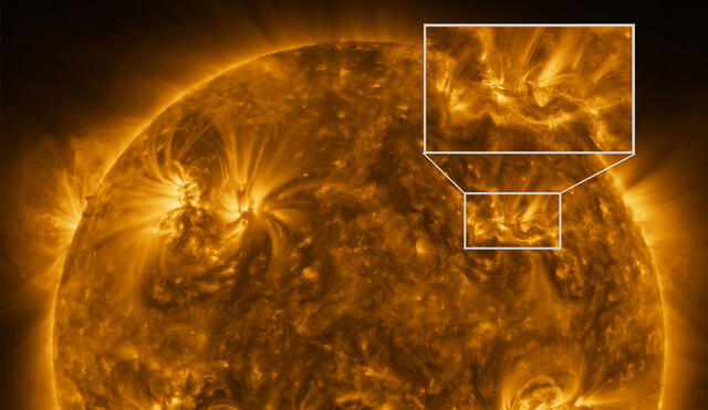 Las nuevas imágenes del Sol captadas por Solar Orbiter tienen una resolución sin precedentes. Foto: composición / ESA