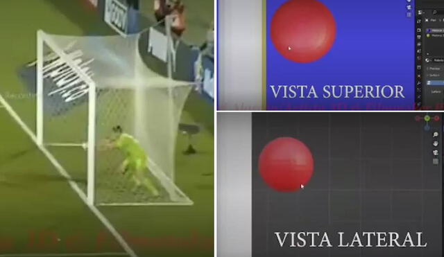 El experto en 3D demostró que el balón ingresó totalmente. Foto: captura/Movistar Deportes/Twitter