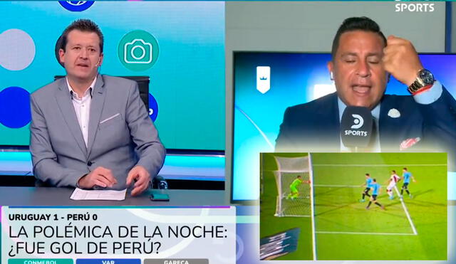 El VAR terminó siendo protagonista en el partido entre Uruguay y Perú. Foto: captura DirecTV Sports