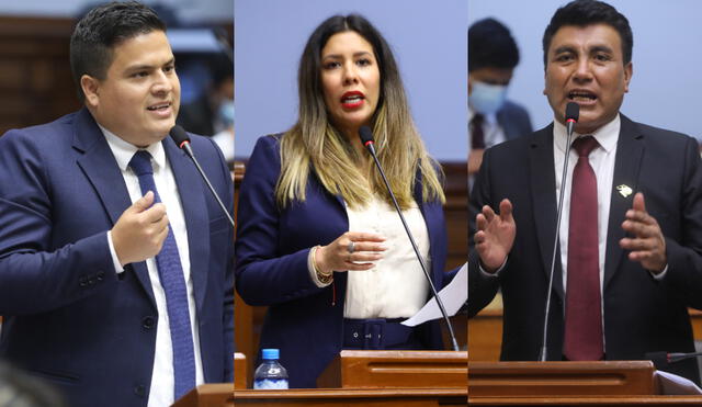 Congresistas Diego Bazán, Rosselli Amuruz y Óscar Zea. Este último también es ministro de Desarrollo Agrario y Riego. Foto: composición/ Congreso