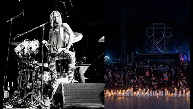 Foo Fighters: Fanáticos decoran con velas el escenario donde se presentaría la banda en el festival Estéreo Picnic. Foto: composición: Foo Fighters-Facebook/Twitter