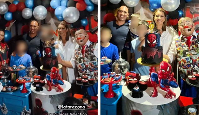 Karla Tarazona celebrando el cumpleaños de su hijo con Christian Domínguez. Foto: Instagram
