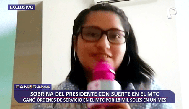 Sobrina de Pedro Castillo ganó dos órdenes de servicio por S/ 18.000 en MTC en tan solo un mes. Foto: captura de Panorama