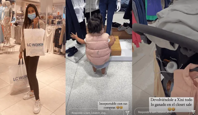 La influencer fue a comprar ropa de otoño para su pequeña. Foto: Samahara Lobatón/Instagram
