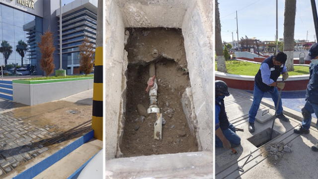 Las conexiones fueron clausuradas por personal de Catrastro, debido a que el área comercial identificó que el servicio del recurso hídrico no era facturado. Foto: composición LR/ EPS Tacna