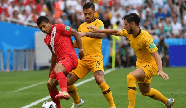 Perú y Australia se enfrentaron en la Copa del Mundo de 2018. Foto: AFP