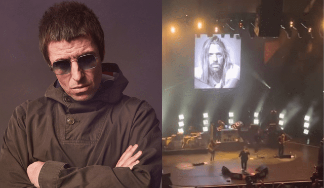 Liam Gallagher cantó "Live Forever" en honor a Taylor Hawkins. Foto: composición Liam Gallagher/ captura de video de Simon James