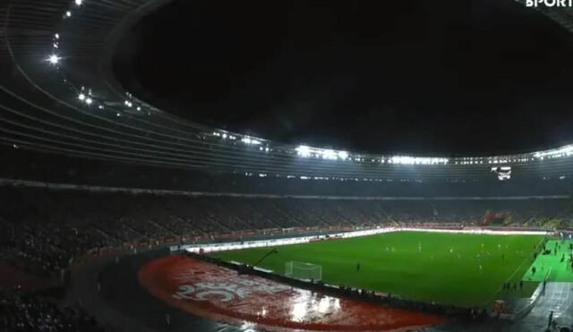 El estadio del Polonia vs. Suecia se vio paralizado por falta de iluminación. Foto: captura video DirecTV Sports