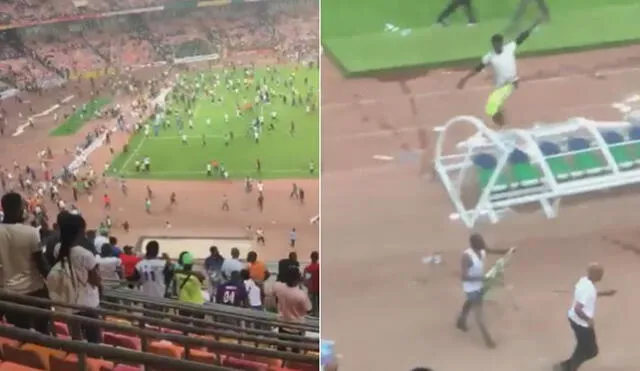 Durante el partido Nigeria vs. Ghana por las Eliminatorias Qatar 2022, cientos de hinchas ocasionaron caos. Foto: Captura ESPN