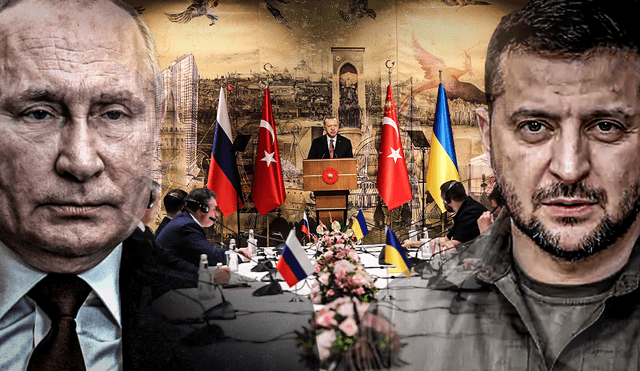 La negociación entre Rusia y Ucrania se realizó este martes, 29 de marzo, precedido por una breve reunión del presidente turco, Recep Tayyip Erdogan. Foto: composición LR/EFE/AFP