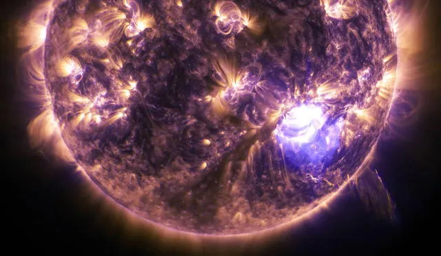 Erupción solar captada por el Observatorio de Dinámica Solar. Foto: NASA