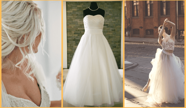 En esta nota te compartimos los más bonitos vestidos de novia para que luzcas fenomenal el día de tu boda. Foto: composición de LR/ Milivojevic-PIXNIO/ Pixabay/ PxHere