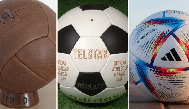 De Uruguay 1930 a Qatar 2022. Conoce todos los balones oficiales de los Mundiales de fútbol. Foto: composición Guioteca / FIFA