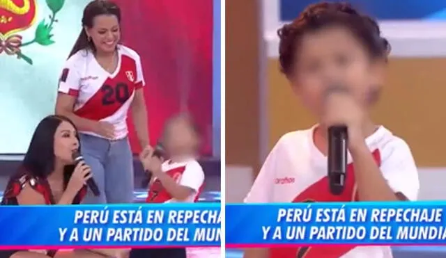 Flor Polo se emocionó tras ver a su hijo entonar una canción icónica del Perú. Foto: captura América TV