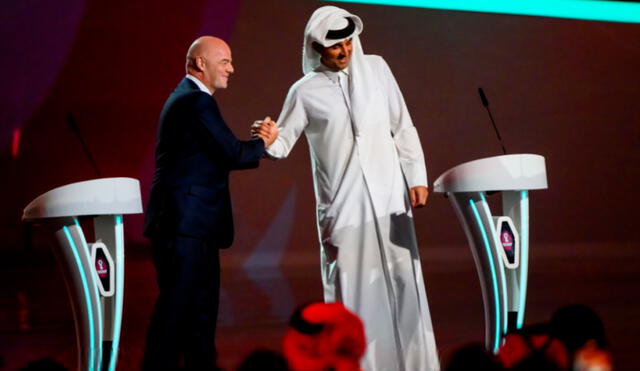 Gianni Infantino habló sobre la paz en el sorteo para Qatar 2022. Foto: EFE