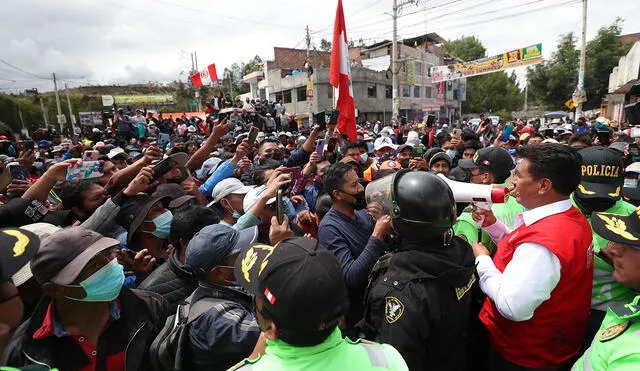 Diversos grupos de protestantes en Huancayo vienen manifestándose en contra del Gobierno de Pedro Castillo tras el alza de precios. Foto: PCM