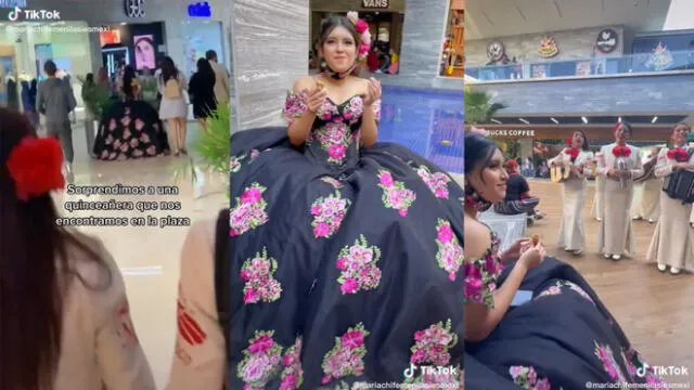 Las mariachis suelen hacer este tipo de sorpresas en el centro comercial. Foto: captura de TikTok