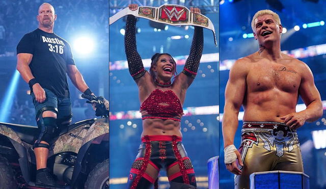 WWE llevó a cabo su primera noche de WrestleMania 38 con resultados y apariciones sorprendentes. Foto: composición de WWE