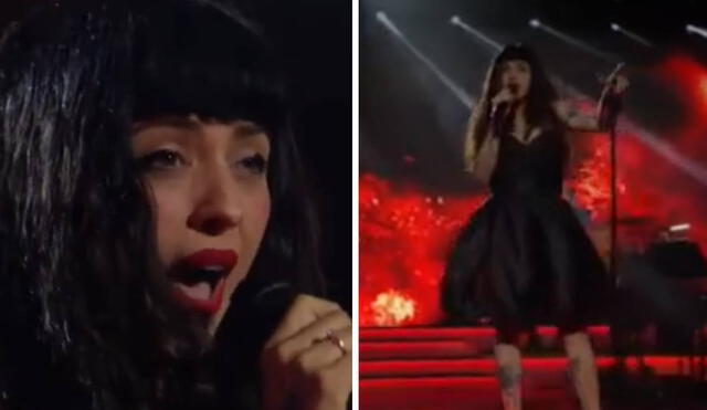 Mon Laferte deslumbró son su presentación en el pre-show de los Grammy Latinos. Foto: captura de YouTube