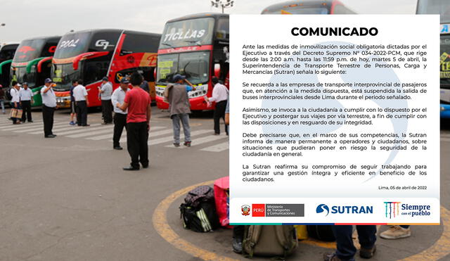 Debido al toque de queda, buses no podrán salir desde Lima. Foto: composición LR