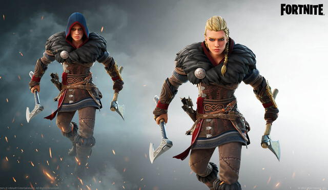 Ezio y Eivor estarán disponibles en la tienda de artículos de Fortnite a partir del 7 de abril. Foto: Fortnite
