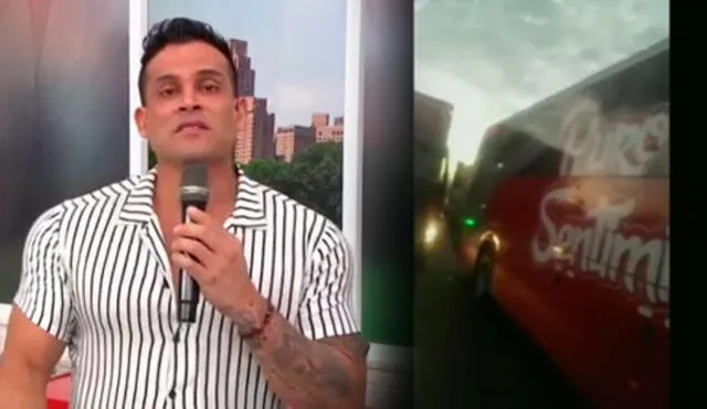 Christian Domínguez lloró de impotencia porque sus músicos no pueden volver a Lima debido al bloqueo de pistas en Ica. Foto: captura/América TV