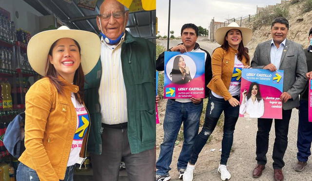 Lesly Castillo realiza campaña electoral para convertirse en alcaldesa de Sabandía. Foto: composición/ Instagram