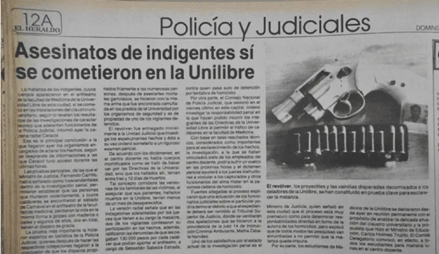 Varios medios hicieron publicaciones del caso en 1992. Foto: El Heraldo