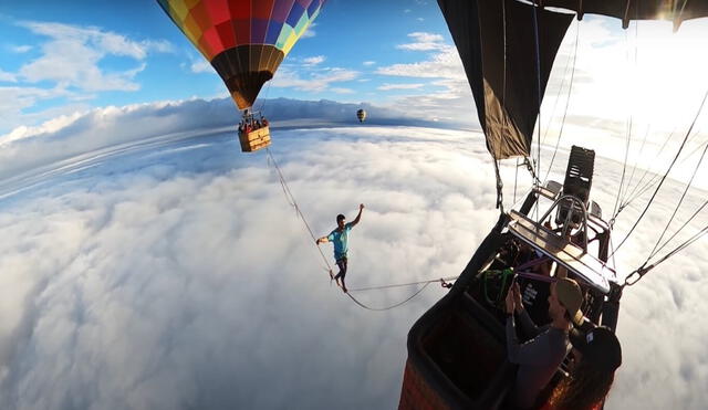 Hombre sorprende en TikTok al “caminar sobre las nubes” y romper un nuevo récord mundial. Foto: captura de TikTok.