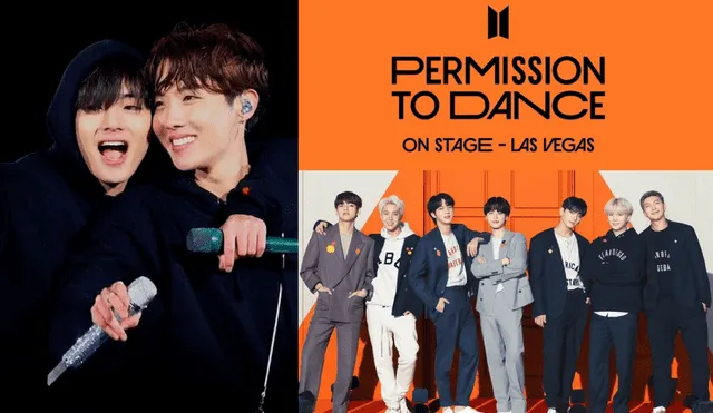 Taehyung, J-Hope y más integrantes de BTS presentan "PTD on stage en Las Vegas" como parte de su gira de conciertos presenciales tras la COVID-19. Foto: composición La República / BIGHIT