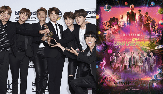 Boyband coreana BTS es nominada a los Billboard Music Awards 2022 con Coldplay. Foto: composición La República / Billboard / Hybe