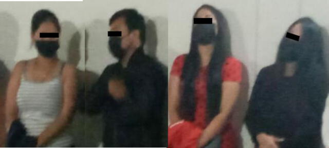 Fueron detenidos tres hombres y una mujer. Foto: PNP