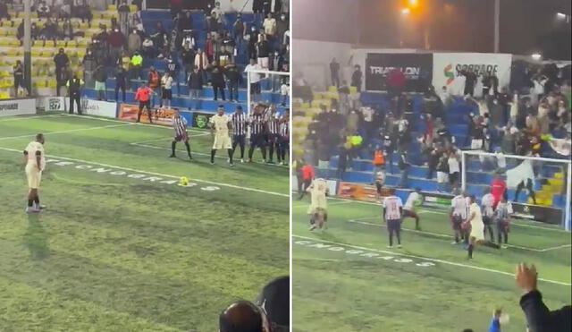 Golazo. Donny Neyra rompió el arco de Alianza Lima y festejó en la SuperLiga de Fútbol 7. Foto: captura video @marcogiovannic
