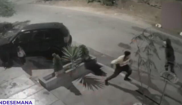Hombre se fue a los golpes contra el ladrón, quien terminó huyendo de la escena. Foto: captura de Latina