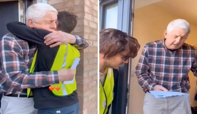 Joven sorprende a su familia al regresar a su hogar vestido de cartero después de años. Foto: captura de TikTok.