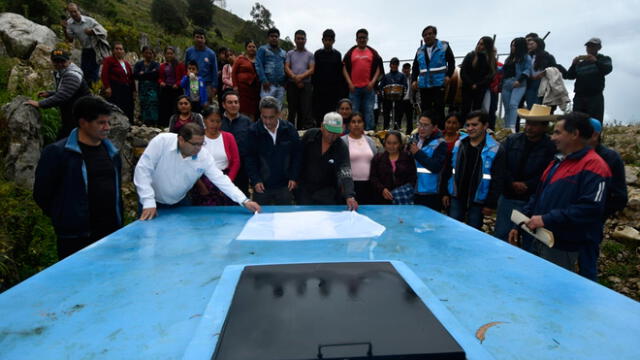 Gobernador Mesías Guevara inauguró infraestructura de riego en Yuracyacu Chota. Foto: Gerencia Sub Regional Chota.