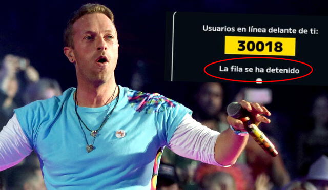 Fanáticos de Coldplay informaron que la cola virtual de Teleticket se detuvo poco después del inicio de la venta de entradas y se mantuvo en la misma posición por varios minutos. Foto: composición AFP/Twitter