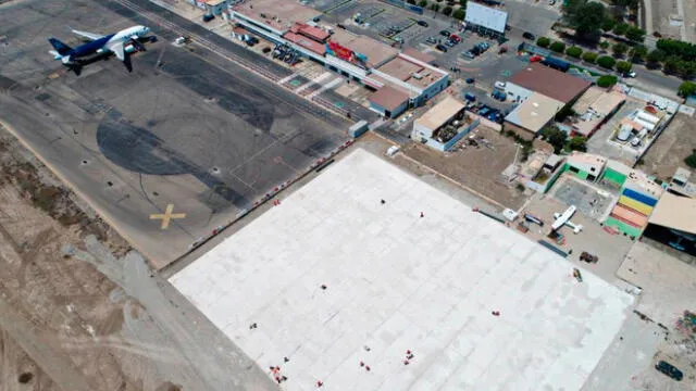 Mejoran pista de aterrizaje del aeropuerto José Quiñones Gonzales de Chiclayo. Foto: MTC.