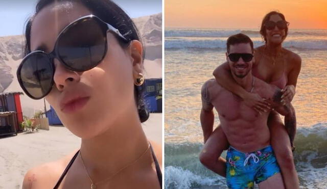 Melissa Paredes y Anthony Aranda disfrutan de una 'luna de miel' en la playa. Foto: Instagram