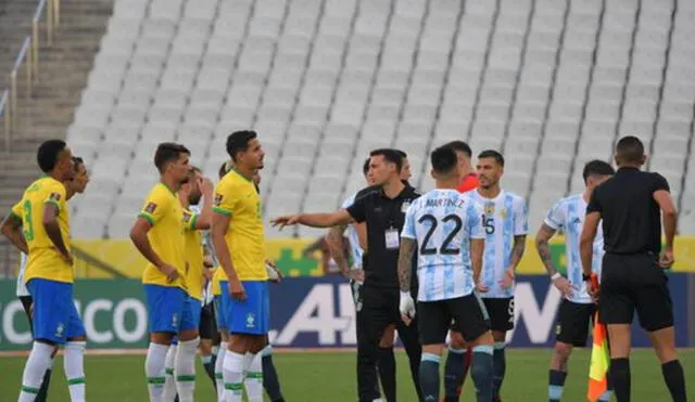 El partido entre Brasil y Argentina fue suspendido en septiembre de 2021. Foto: AFP