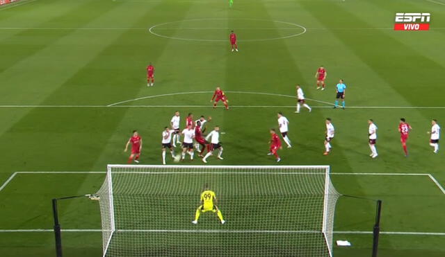 Liverpool vs. Benfica: Konaté puso el 1-0 en el estadio de Anfield. Foto: captura ESPN