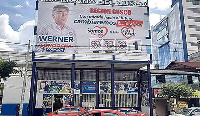 Propaganda en Cusco. Candidatos se publicitan antes de elecciones.