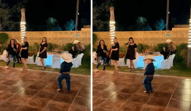 El pequeño niño encantó a los asistentes al quinceañero con su peculiar baile. Foto: captura de Facebook