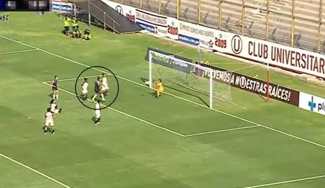 Neidy Romero abrió el marcador en el clásico femenino entre Universitario y Alianza Lima. Foto: captura de Movistar Deportes