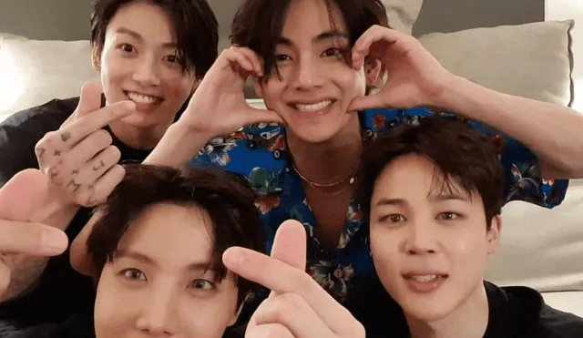 Los fans de BTS pudieron disfrutar una transmisión en VLive de Jungkook, Taehyung, Jimin y J-Hope en su estadía en Las Vegas. Foto: captura VLive